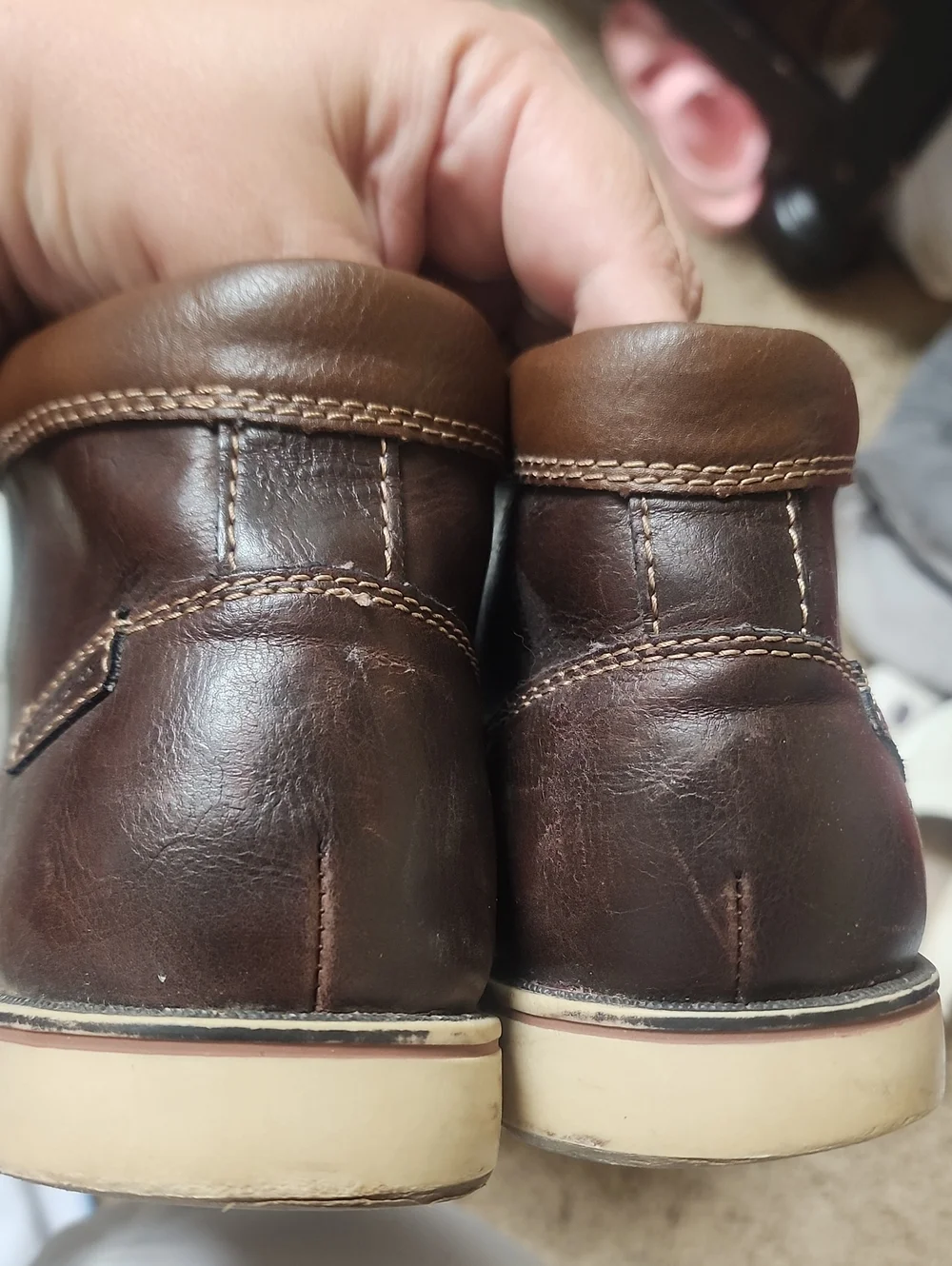 5M Boys Eddie Bauer Brown Lace-Up Moc Toe Casual Boots